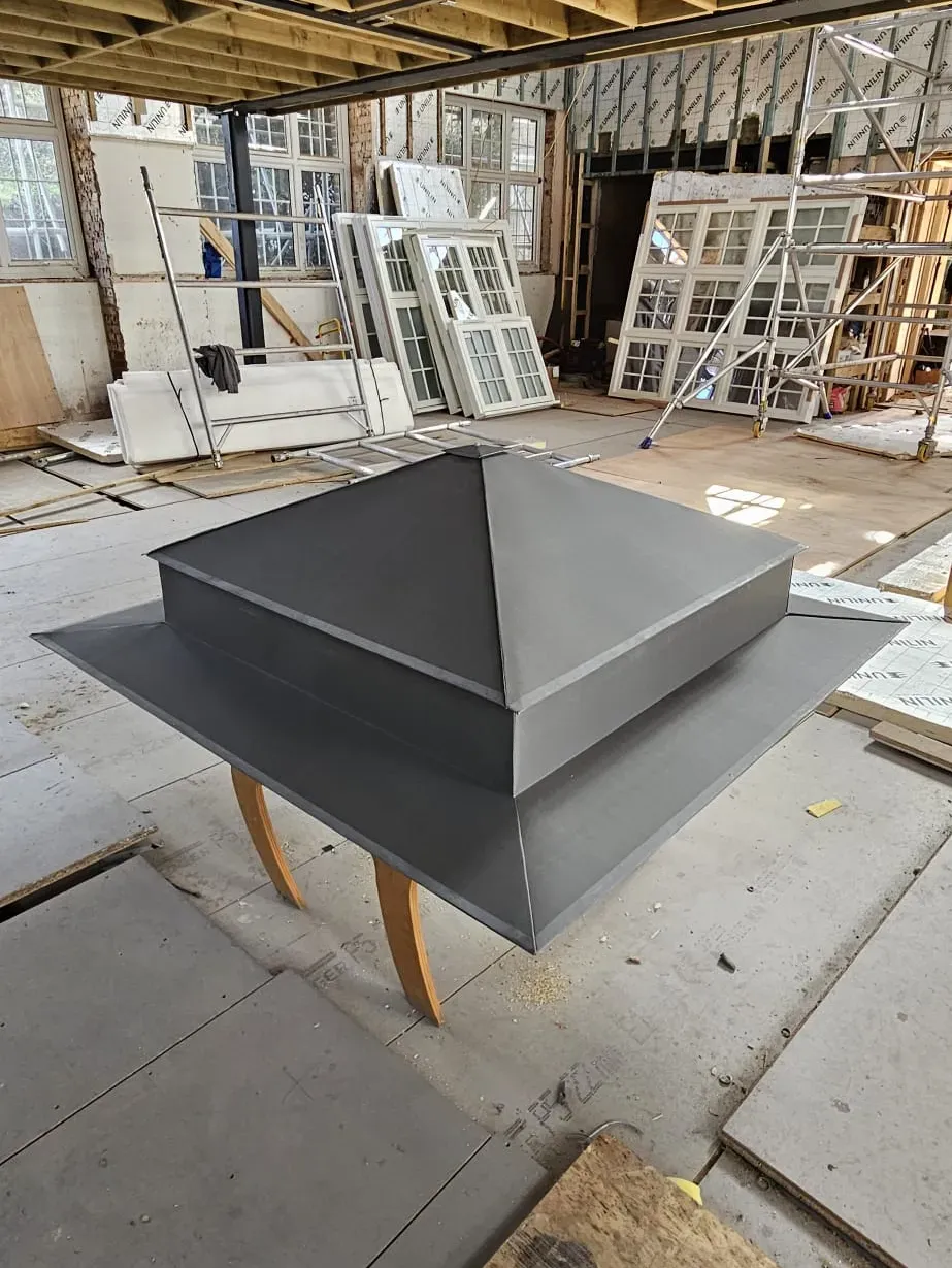 Zinc vent box fabricated in the workshop