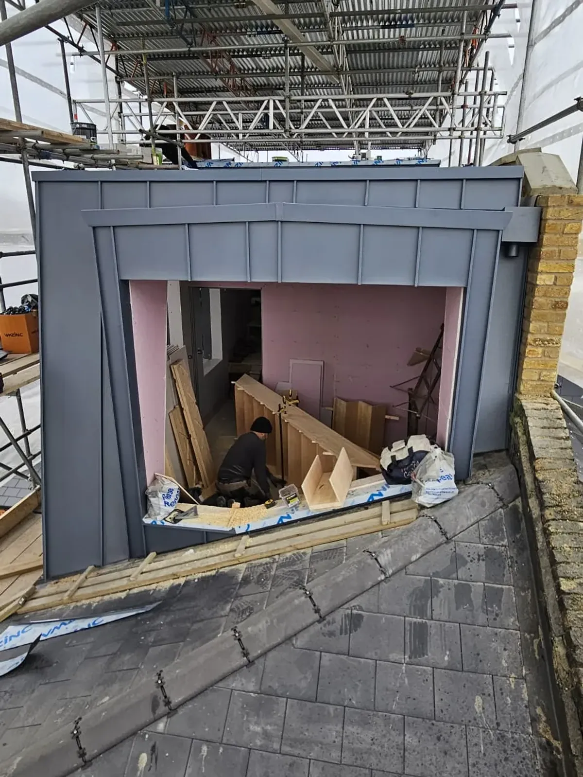 Zinc roofing project